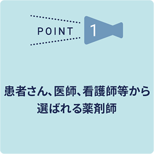 患者さん、医師、看護師等から選ばれる薬剤師