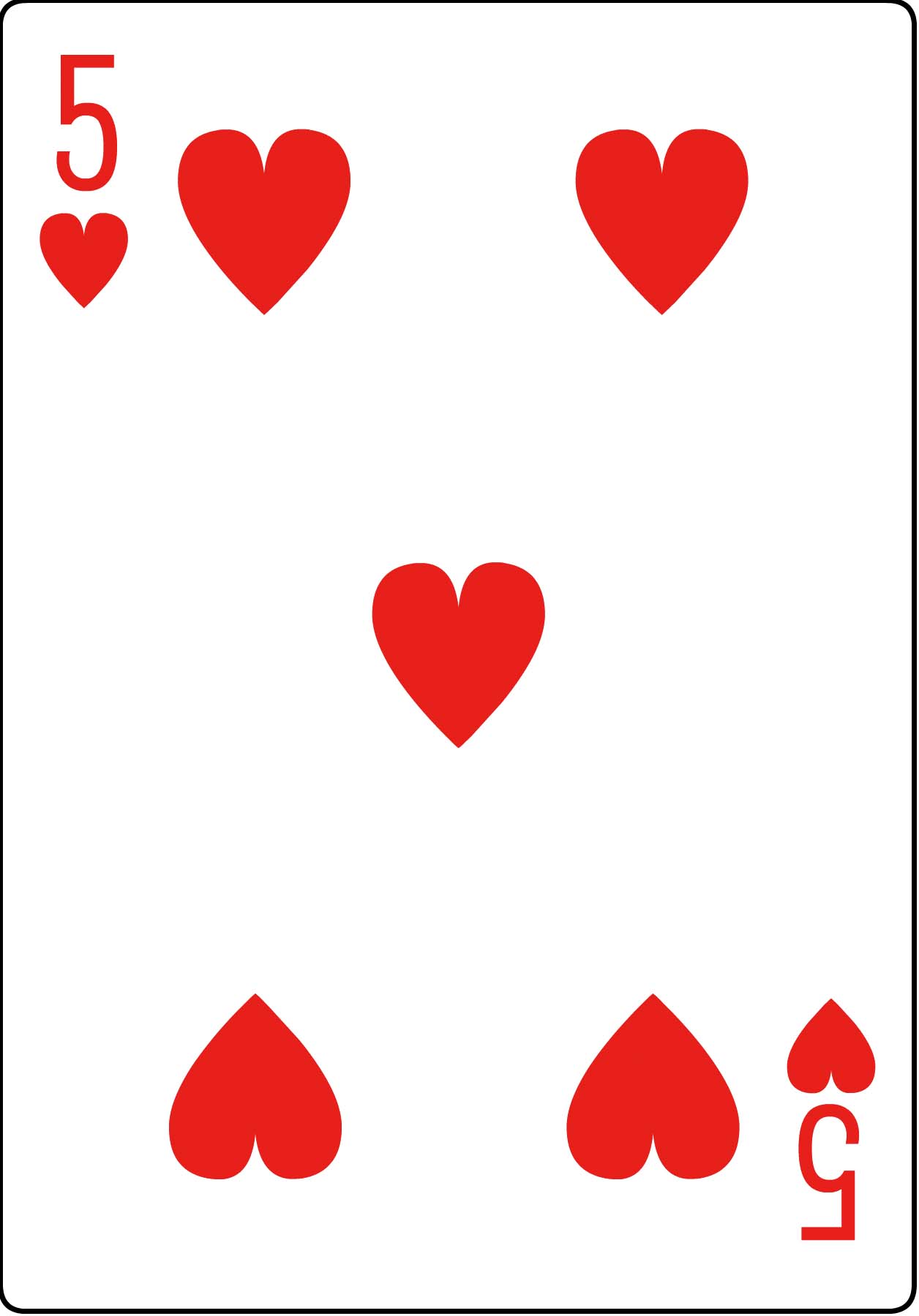 ハートの5のカード